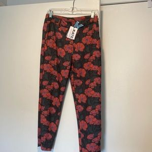 Kate Asian inspired print cropped trouser medium leg